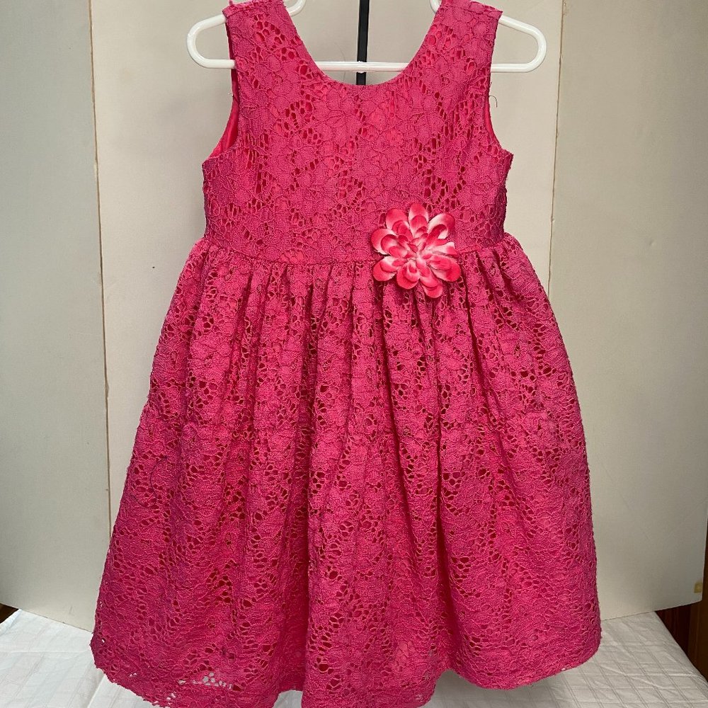 Blueber Boulevard Pink Girls Lace dress size 4